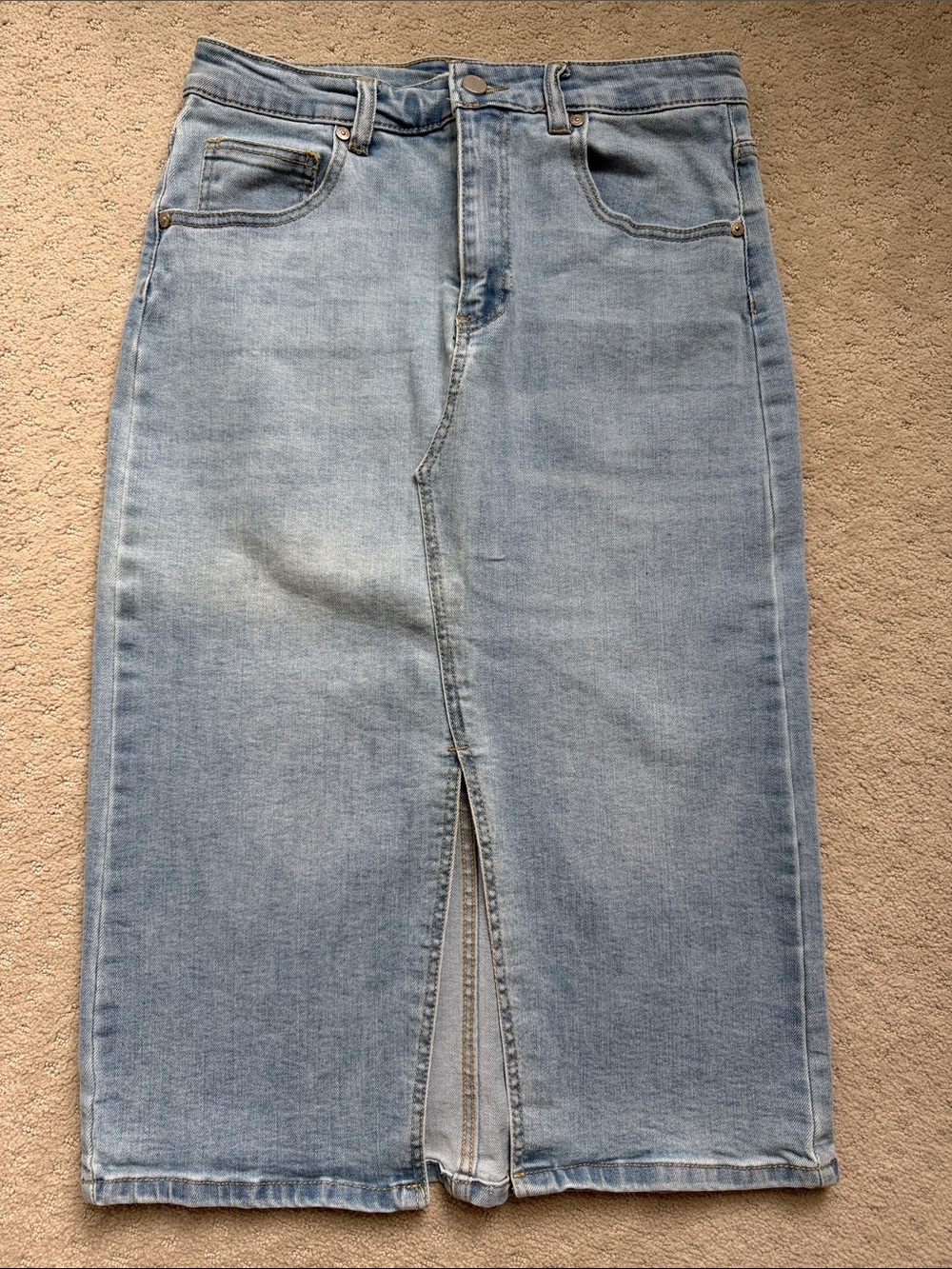 Light Blue Straight Leg Stretch Women's Jeans Skirt - WORN ONCE!!